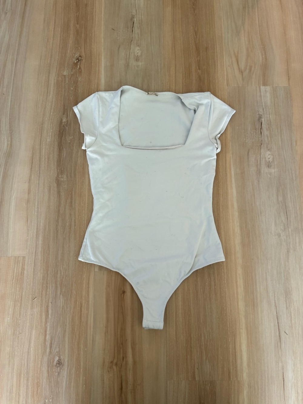 Free People Square Neck Short Sleeve Bodysuit - Ivory